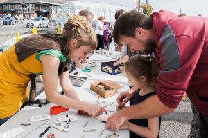 Mould making workshops as part of Nithraid 2014. The moulds are made from cuttlefish if you are interested! Image: Galina Walls