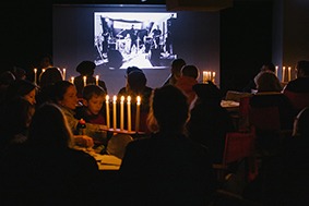The Stove's 135 members met recently for their Annual General Meeting in a temporary cinema created on Level Four of the NCP underground car park on Shakespeare St. Image: Galina Walls